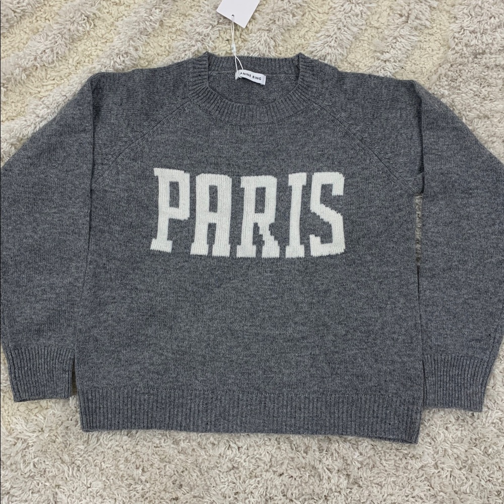 Anine Bing Knitted Grey Paris Sweater Women’s Size Large